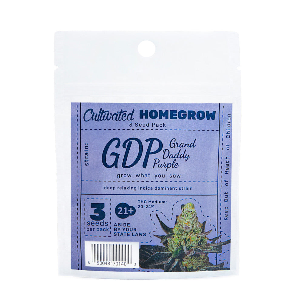 Cultivated Homegrow 3 Seed Pack | GDP (Grand Daddy Purple)