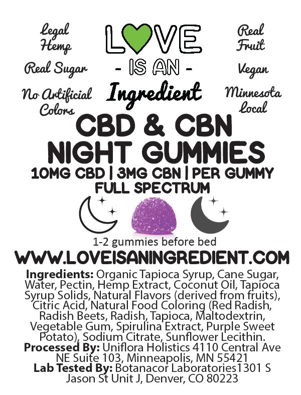 Night Blend Vegan Gummies (10mg CBD/3mg CBN)