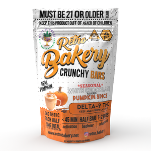 Seasonal:  20mg THC Crunchy Bar - White Chocolate Pumpkin Spice - 2 Pack