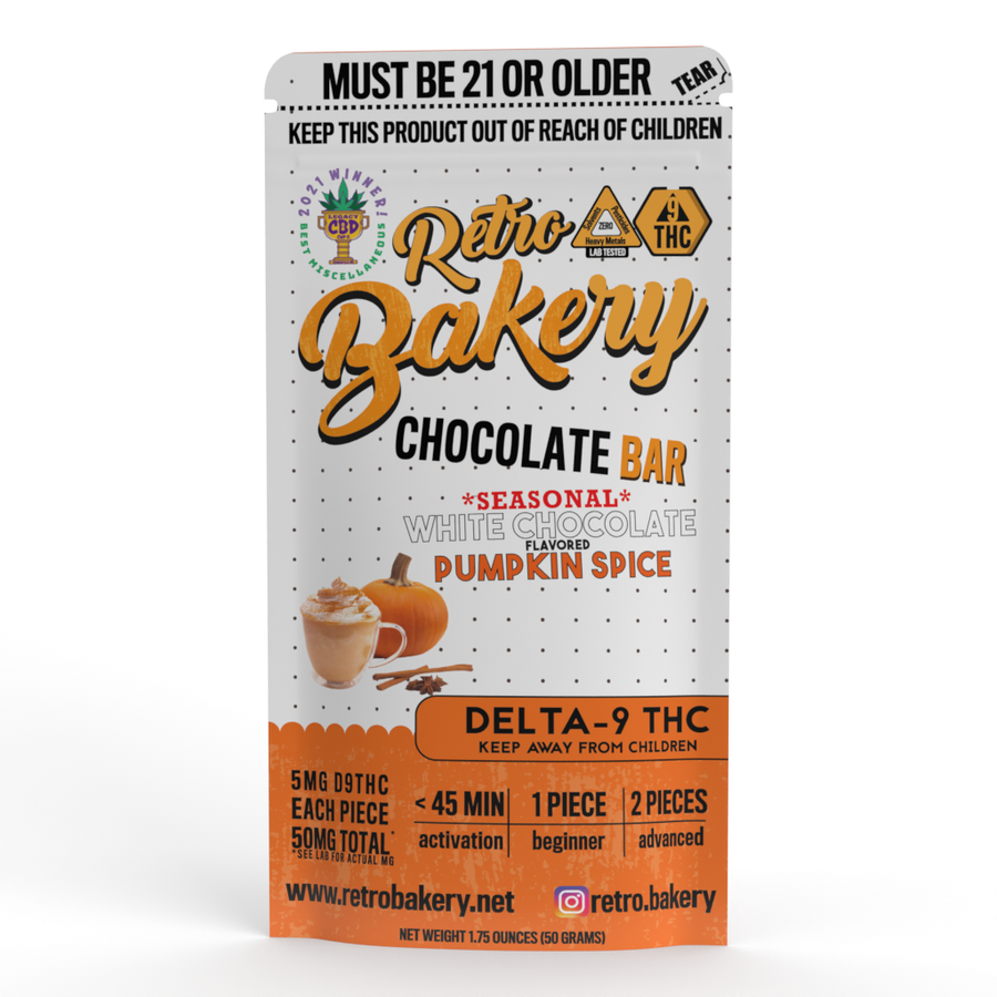 Seasonal:  50mg THC White Chocolate Pumpkin Spice | 10 pieces